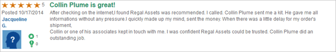 regal assets trustlink customer review 1